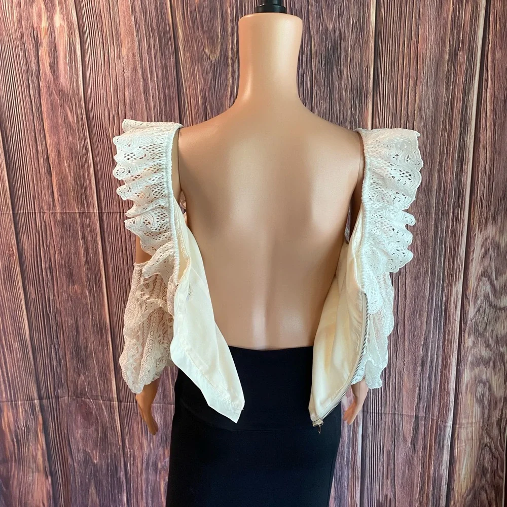 Anthropologie Love Encounter NWT size medium large cream & white lace boho